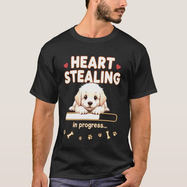 Hjärta Stor Pyrenéerhund Roligt Present Pyreneisk  T Shirt (Framsida)