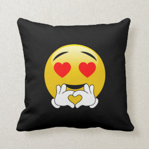 Hjärta synar & räcker Emoji kärlek Kudde