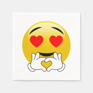 Hjärta synar & räcker Emoji kärlek Pappersservett