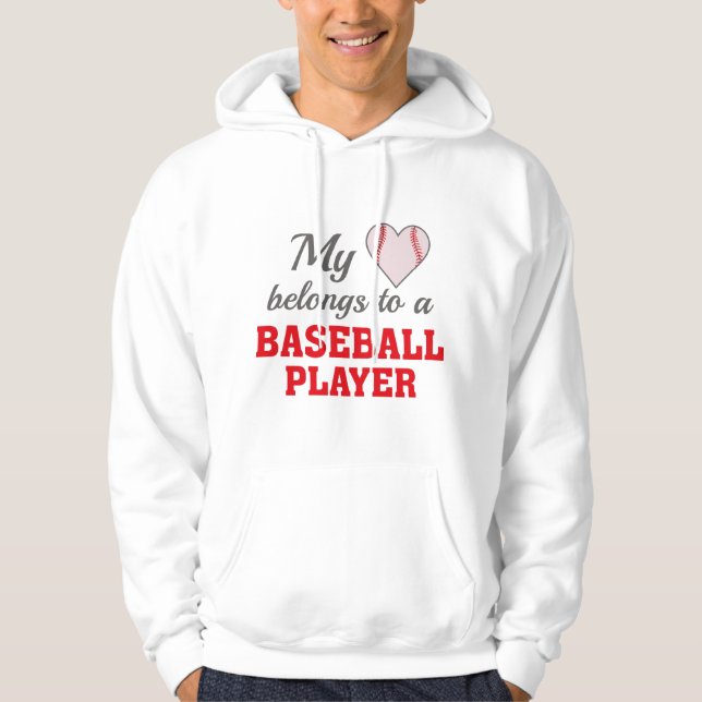 Hjärta Tillhör Baseball Hoodie (Framsida)