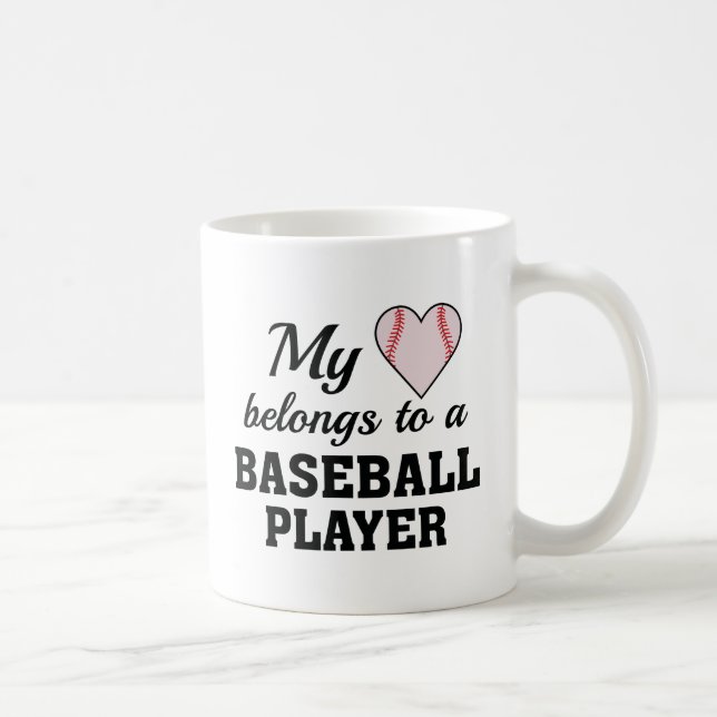 Hjärta Tillhör Baseball Kaffemugg (Höger)