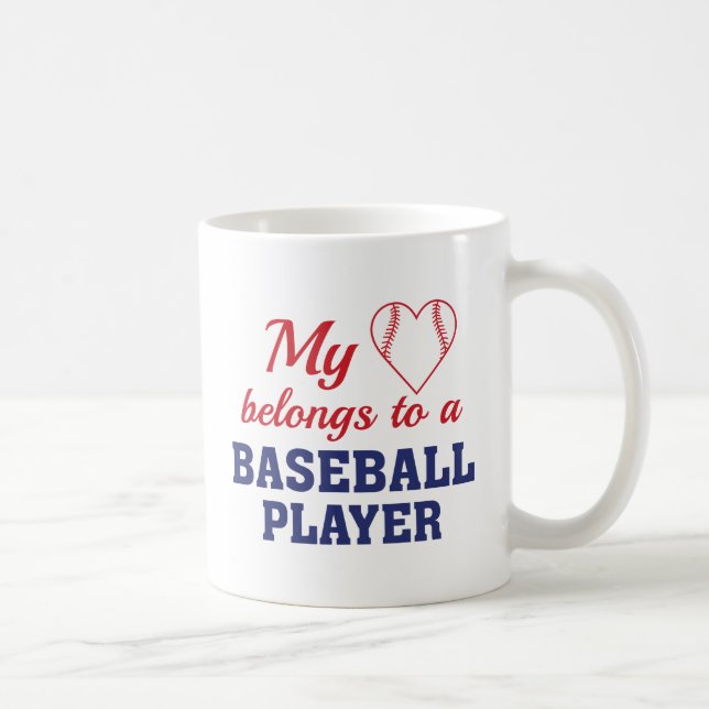 Hjärta Tillhör Baseball Kaffemugg (Höger)