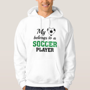 Hjärta Tillhör Fotboll Hoodie