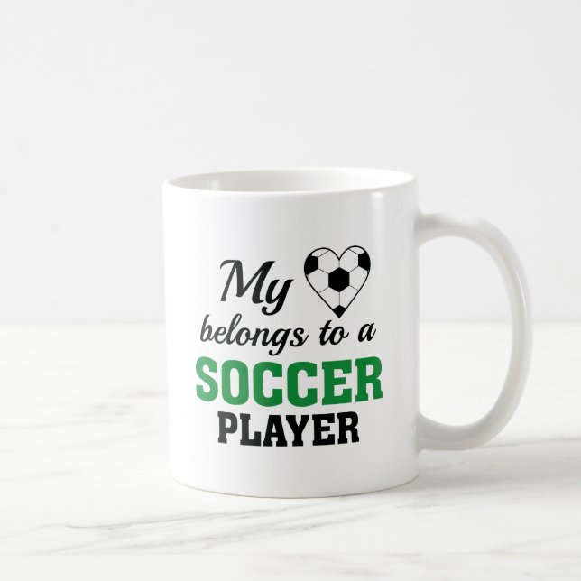 Hjärta Tillhör Fotboll Kaffemugg (Höger)