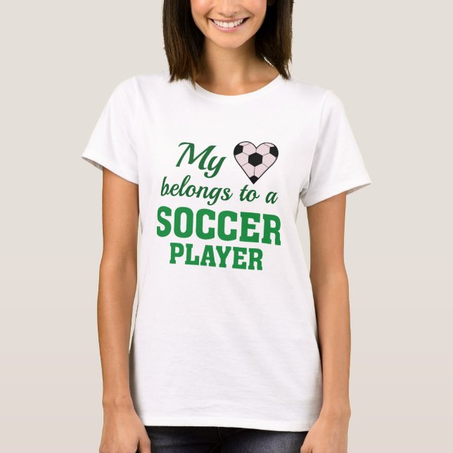 Hjärta Tillhör Fotboll T Shirt (Framsida)