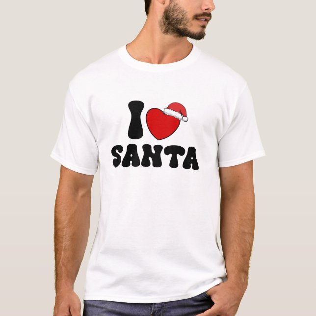 Hjärta Tomte Jul Tomte Hatt T Shirt (Framsida)
