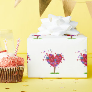 Hjärta Träd med gräs Presentpapper