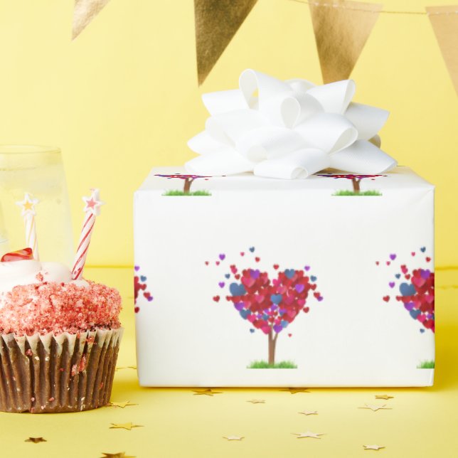 Hjärta Träd med gräs Presentpapper (Födelsedagsfest)