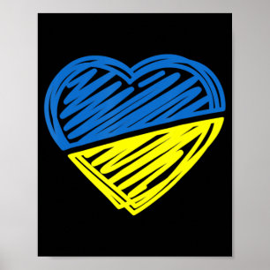 Hjärta Ukraina - jag står på Ukrainas Flagga Poster