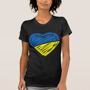 Hjärta Ukraina - jag står på Ukrainas Flagga T Shirt