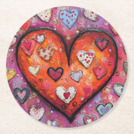 Hjärta Underlägg Papper Rund