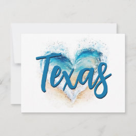 Hjärta Våg Texas Strand Vykort
