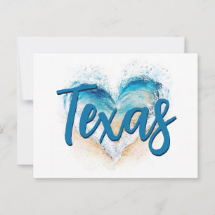Hjärta Våg Texas Strand Vykort