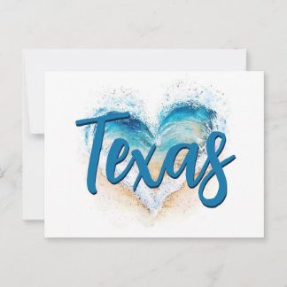 Hjärta Våg Texas Strand Vykort