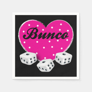 Hjärta Valentine Bunco Rosa med Dice Pappersservett