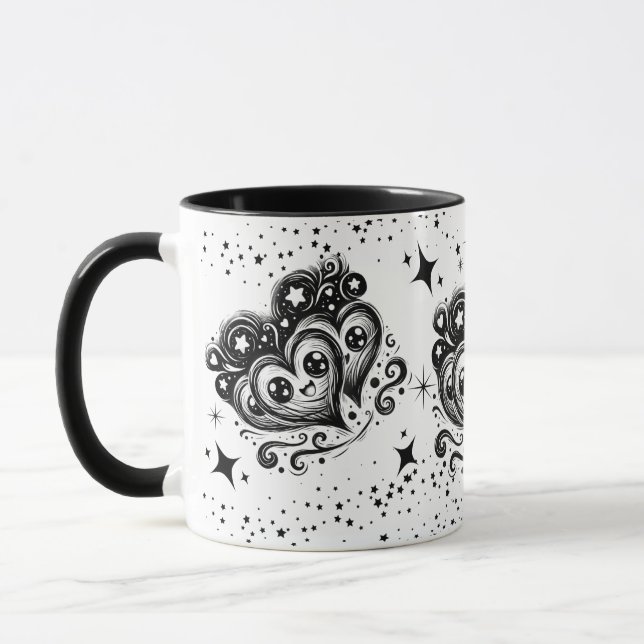 Hjärta Van Gogh stil kaffemug Mugg (Vänster)
