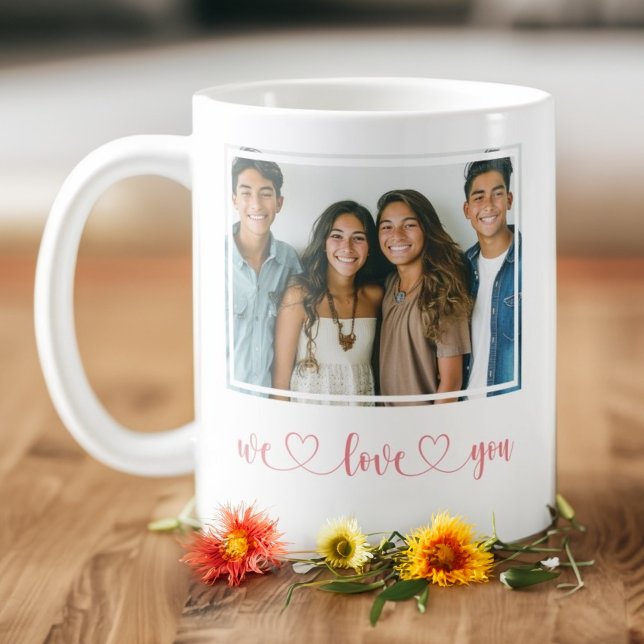 Hjärta - vi Kärlek dig - Mors dag foto Kaffemugg (Skapare uppladdad)