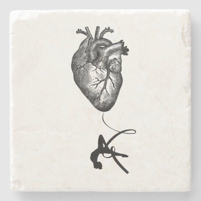 Hjärtaanatomi - flyg- akrobat stenunderlägg (Framsidan)