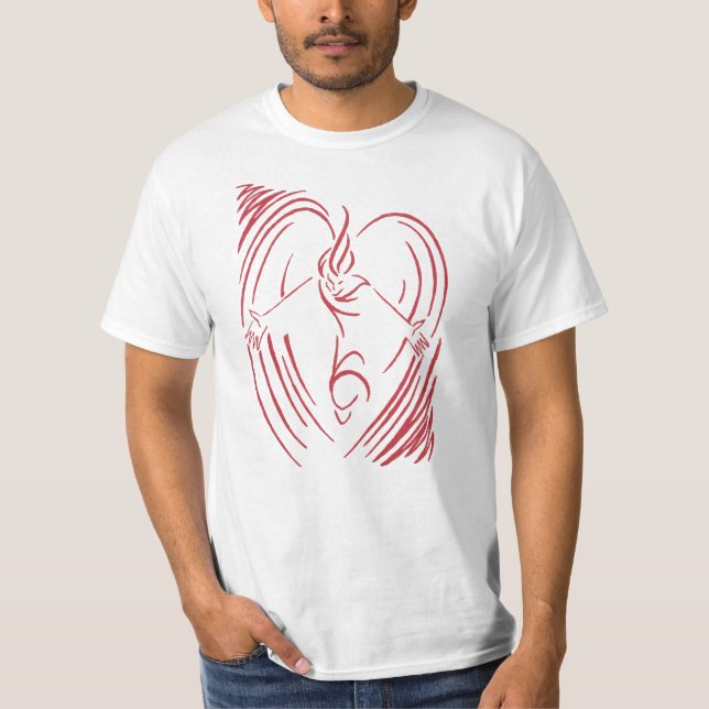 Hjärtaängel - grundläggande T Tee Shirt (Framsida)