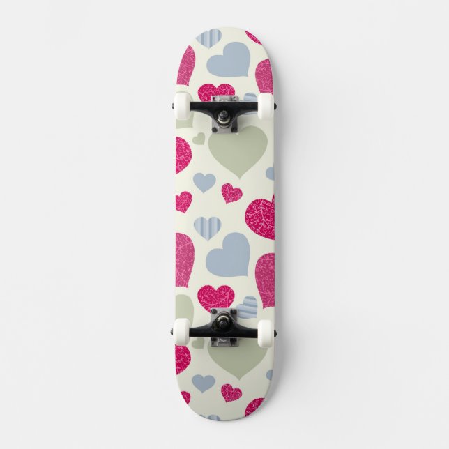 Hjärtabakgrund Skateboard Bräda 21,5 Cm (Framsida)