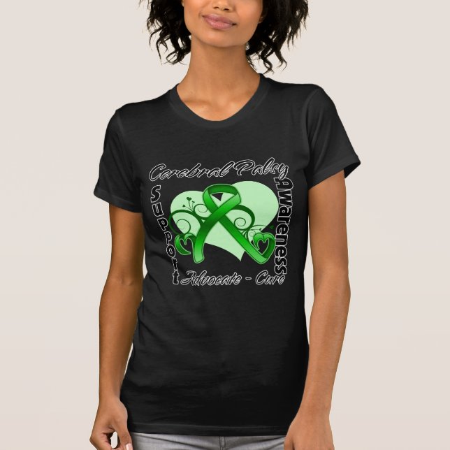 Hjärtaband - cerebral Palsymedvetenhet Tee Shirt (Framsida)