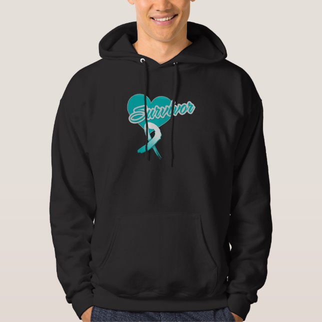 Hjärtaband - Cervical canceröverlevande Sweatshirt Med Luva (Framsida)