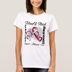 Hjärtaband - huvud- och nackecancermedvetenhet tee shirt