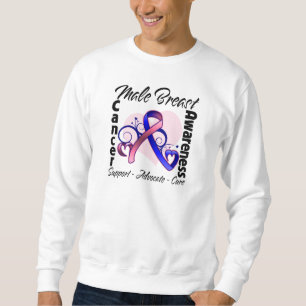 Hjärtaband - Male bröstcancermedvetenhet Sweatshirt