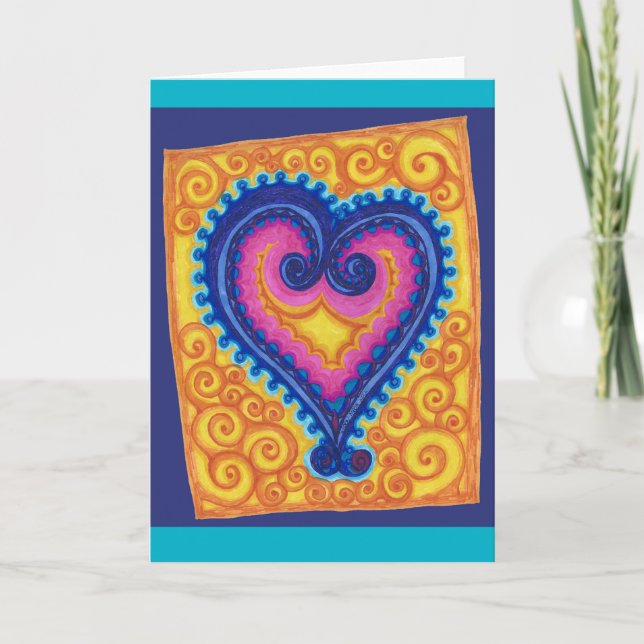 Hjärtablått Helgkort (Framsida)