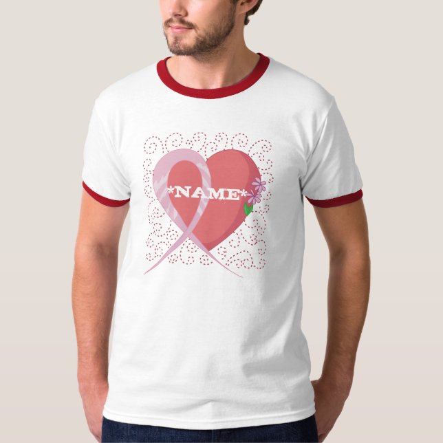 Hjärtabröstcanceranpassade B…, - Skräddarsy T Shirt (Framsida)