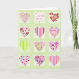 HjärtaCollageValentines för vattenfärg rosa kort