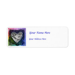 Hjärtadressetikett - färgat hjärta returadress etikett