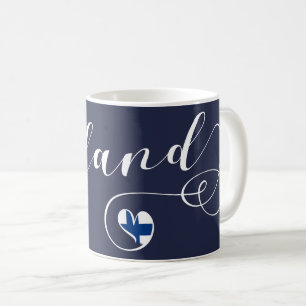 HjärtaFinland mugg, finländare, finska Kaffemugg