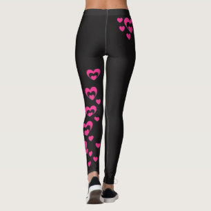 Hjärtafullt av kärlekdamasker leggings