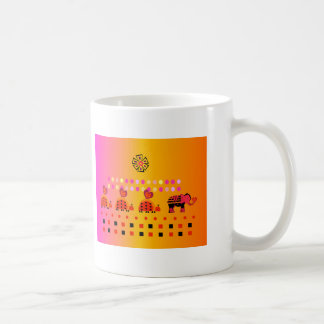 Hjärtahusvagn med bakgrund kaffemugg