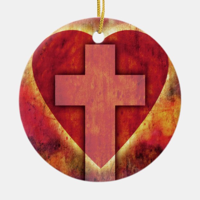 Hjärtakor Julgransprydnad Keramik (Framsidan)