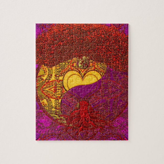 HjärtaMandala i rött Pussel (Vertikal)