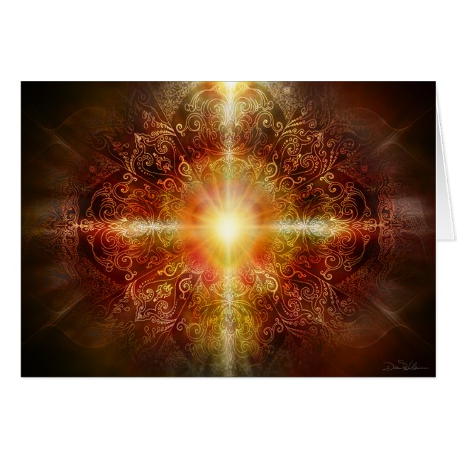 HjärtaMandalabrunt Hälsningskort (Framsidan Horizontal)