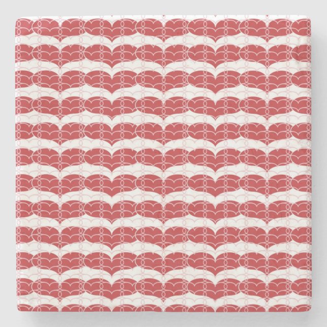 Hjärtamönster 2 stenunderlägg (Framsidan)