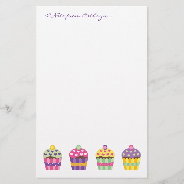 Hjärtamuffinbrevpapper Brevpapper (Framsida)