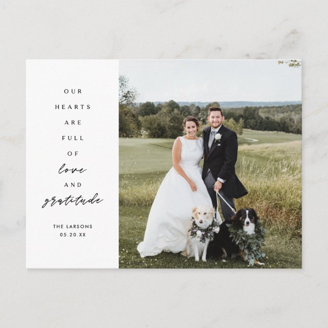Hjärtan är Fulla Foto Bröllop Tacksamhet  Vykort (Framsida)