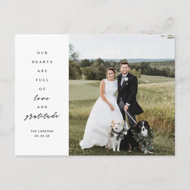 Hjärtan är fulla Foto Bröllop Tacksamt  Vykort (Framsida)