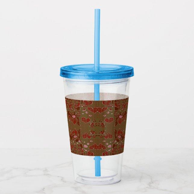 Hjärtan Cupflowers Take Away Mugg (Framsida)