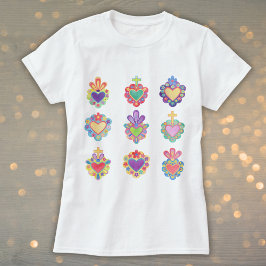 hjärtan, HELIG HJÄRTSKRIVBORD, VATTENKOLOR, mexico T Shirt