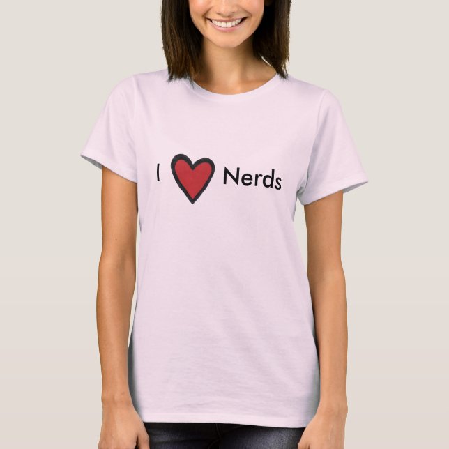 hjärtan, jag, Nerds T Shirt (Framsida)