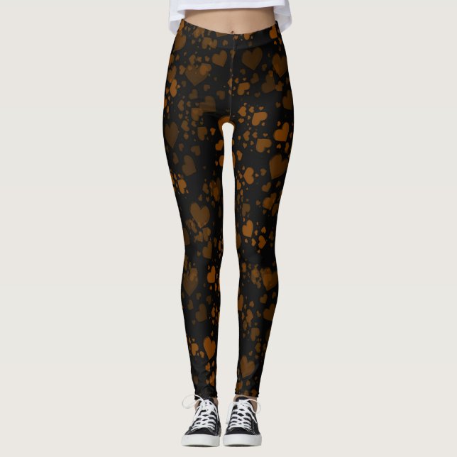 hjärtan Leggings modernt trendigt mönster elegant (Framsida)