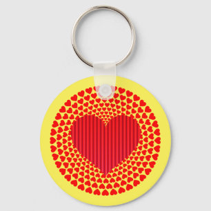 Hjärtan Mandala Design-25870 Nyckelring