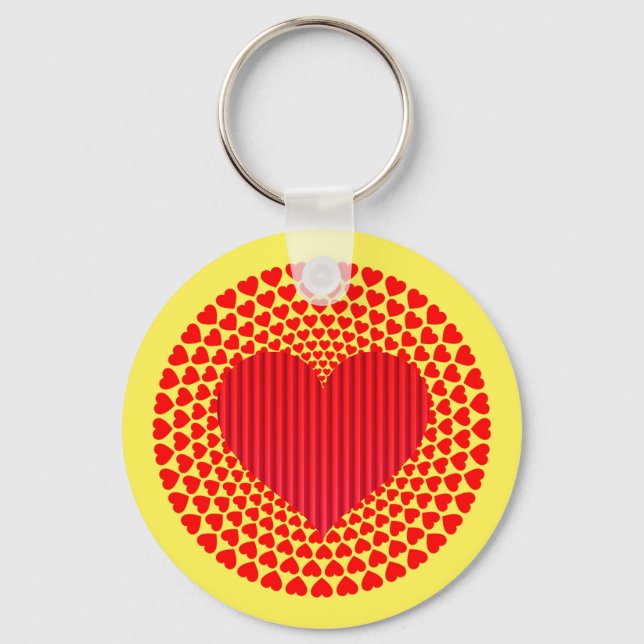 Hjärtan Mandala Design-25870 Nyckelring (Framsida)