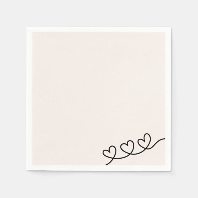 Hjärtan - Minimalistiska servetter (Framsidan)