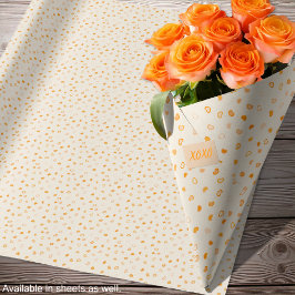Hjärtan - Mörkorange på ljust orange - rullar Presentpapper